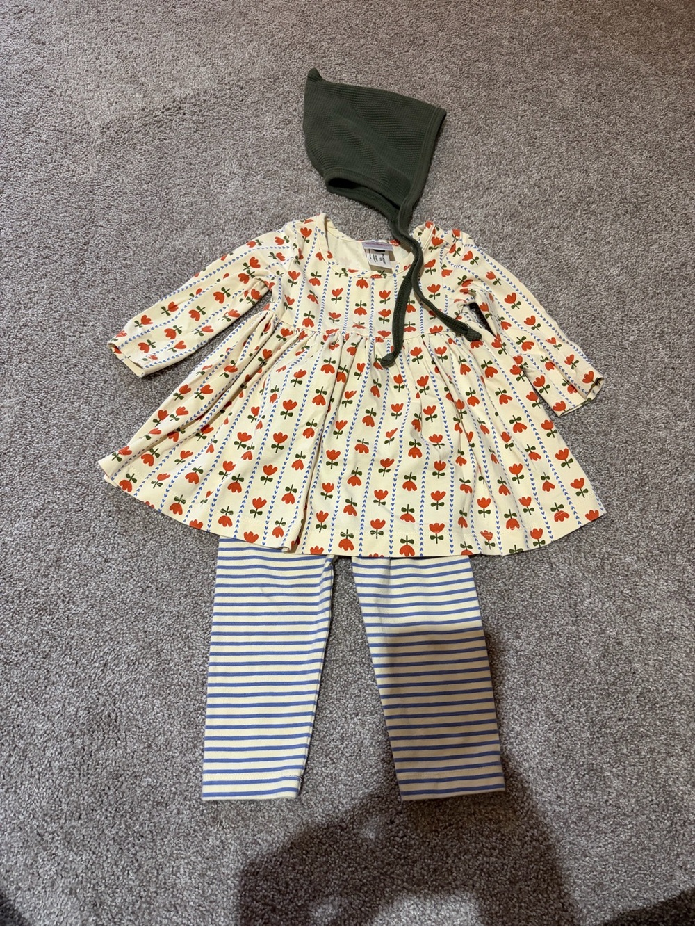 Hanna Andersson Tunic Set + pixie bonnet